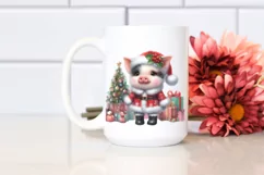 Cute Baby Pig Dressed Christmass | Sublimation | Clipart Product Image 2