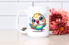 Colorful Crazy Baby Budgerigar Clipart Product Image 2