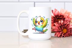 Colorful Crazy Baby Budgerigar Clipart Product Image 2