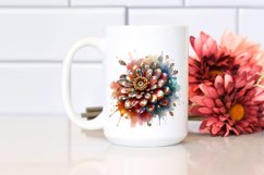 Abstract Shiny Zinnia Metallic Insertions | Clipart Product Image 2