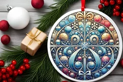 Round Christmas Ornament Sublimation|Clipart Product Image 1