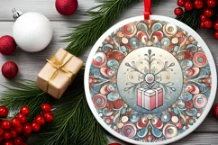 Round Christmas Ornament Sublimation|Clipart Product Image 1