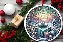 Round Christmas Ornament Sublimation|Clipart Product Image 1