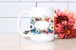 Horizontal Watercolor Abstract with Daisy | Colorful Frame Product Image 2