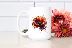 splash of Poppy Abstract Watercolor Product Image 2