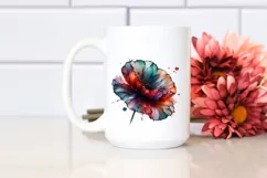 splash of Poppy Abstract Watercolor Product Image 2
