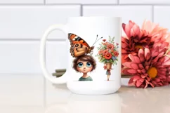 Funny Butterfly Caricature | Watercolor Clipart Product Image 2