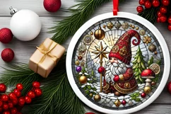 Round Christmas Ornament Sublimation|Clipart Product Image 1