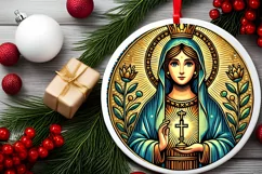 Round Christmas Ornament Sublimation|Clipart Product Image 2