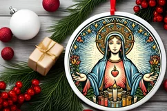 Round Christmas Ornament Sublimation|Clipart Product Image 2