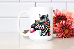 High Detail Zebra Quirky Colorful Clipart Product Image 2