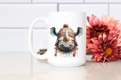 Funny Rhino Tongue Out Clipart Product Image 2