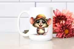 Watercolor Mouse with Goofy Smile | Summer Clipart Product Image 2