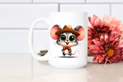 Watercolor Mouse with Goofy Smile | Summer Clipart Product Image 2