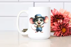 Watercolor Mouse with Goofy Smile | Summer Clipart Product Image 2