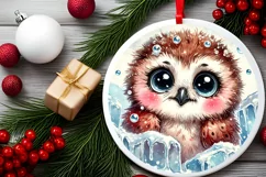 Round Christmas Ornament Sublimation|Clipart Product Image 1