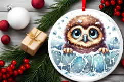 Round Christmas Ornament Sublimation|Clipart Product Image 1