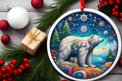 Round Christmass Ornament PNG Product Image 2