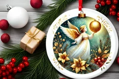 Round Christmas Ornament Sublimation|Clipart Product Image 1