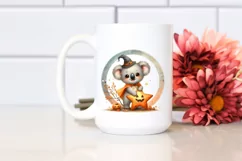 Cute Baby Koala on Star Halloween PNG Product Image 2