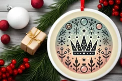 Round Christmas Ornament Sublimation|Clipart Product Image 1