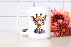Funny Cute Giraffe Smiling Wearing a Suit and a Retro One Product Image 2