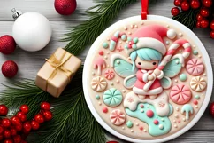 Round Christmas Ornament Sublimation|Clipart Product Image 1