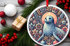 Round Christmass Ornament PNG Product Image 2