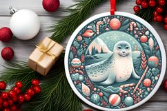 Round Christmas Ornament Sublimation|Clipart Product Image 1
