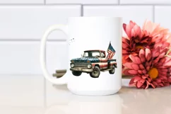 Vintage Dirty Pickup Truck Fireworks | Sublimation Clipart Product Image 2