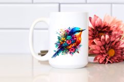 Vibrant Bird Half Flowers Clipart Product Image 2