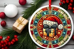 Round Christmas Ornament Sublimation|Clipart Product Image 1