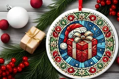 Round Christmas Ornament Sublimation|Clipart Product Image 1