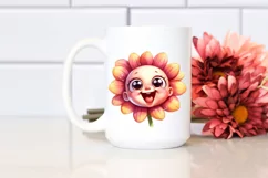 Expressive Baby Face Flower,Watercolor PNG Product Image 2