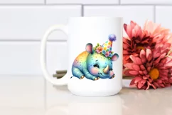 Colorful Baby Rhino | Sublimation | Clipart Product Image 2