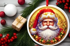 Round Christmas Ornament Sublimation|Clipart Product Image 2