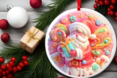 Round Christmas Ornament Sublimation|Clipart Product Image 2