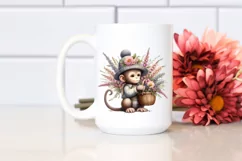 Detailed Whimsical Baby Monkey Heather Clipart Product Image 2