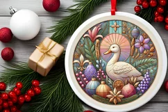 Round Christmas Ornament Sublimation|Clipart Product Image 1