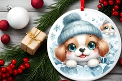 Round Christmas Ornament Sublimation|Clipart Product Image 2