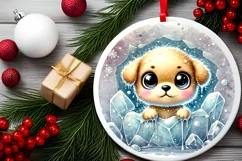 Round Christmas Ornament Sublimation|Clipart Product Image 2