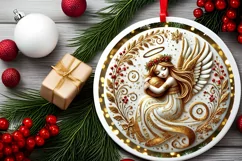 Round Christmas Ornament Sublimation|Clipart Product Image 1