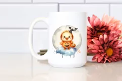 Cute Baby Duck on Cloud Halloween PNG Product Image 2