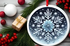 Round Christmas Ornament Sublimation|Clipart Product Image 2