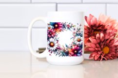 Vibrant Floral Frame with Glossy Petals, PNG Product Image 2