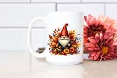 Vibrant Watercolor Autumn Gnome, PNG Product Image 2