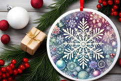 Round Christmass Ornament PNG Product Image 2