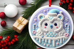 Round Christmas Ornament Sublimation|Clipart Product Image 2