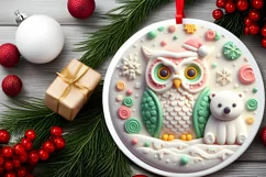 Round Christmas Ornament Sublimation|Clipart Product Image 2