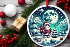 Round Christmas Ornament Sublimation|Clipart Product Image 1